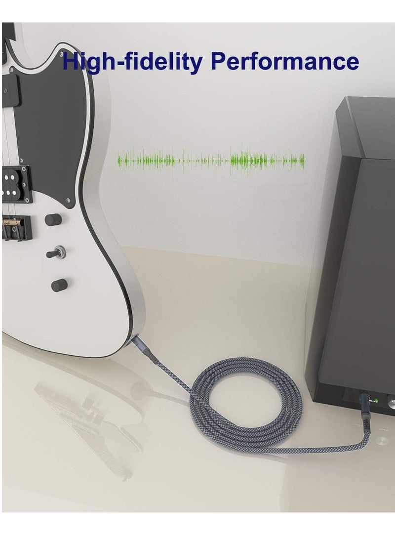 كيلا كابل أداة TRS مقاس 1/4 بوصة بطول 10 أقدام، سلك مضخم صوت جيتار باس مستقيم مقاس 6.35 مم، خط متوازن صوتي ستيريو مقاس ربع بوصة مقاس 6.35 مم للجيتار الكهربائي والباس ولوحة المفاتيح والميكسر والمكبر ومكبر الصوت - Image 2