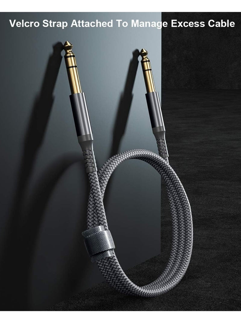 كيلا كابل أداة TRS مقاس 1/4 بوصة بطول 10 أقدام، سلك مضخم صوت جيتار باس مستقيم مقاس 6.35 مم، خط متوازن صوتي ستيريو مقاس ربع بوصة مقاس 6.35 مم للجيتار الكهربائي والباس ولوحة المفاتيح والميكسر والمكبر ومكبر الصوت - Image 3