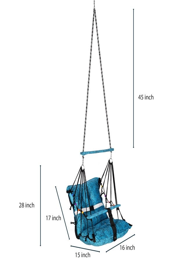 Sprointal Baby Swing Chair Cotton Jhula for Kids, 1-5 Years with Safety Belt, Folding & Washable, Home & Garden (Blue) - Image 5