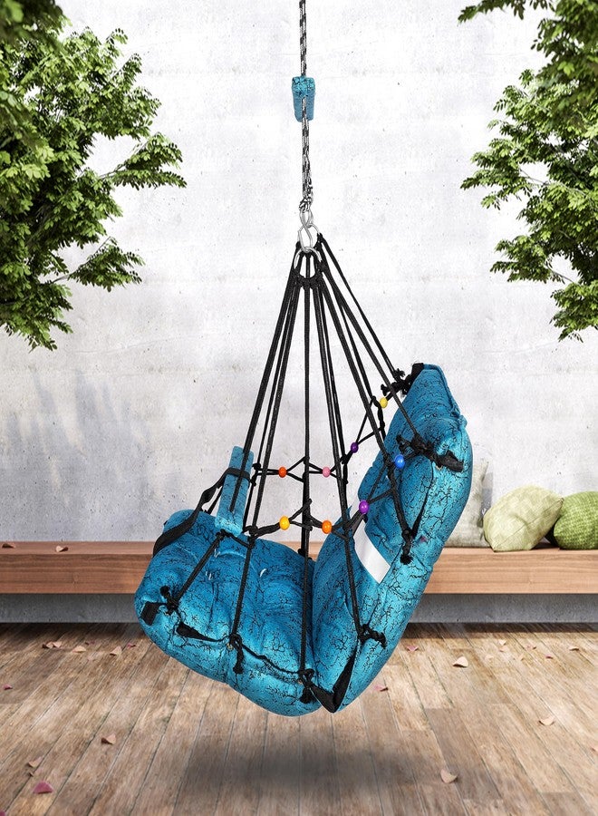 Sprointal Baby Swing Chair Cotton Jhula for Kids, 1-5 Years with Safety Belt, Folding & Washable, Home & Garden (Blue) - Image 3