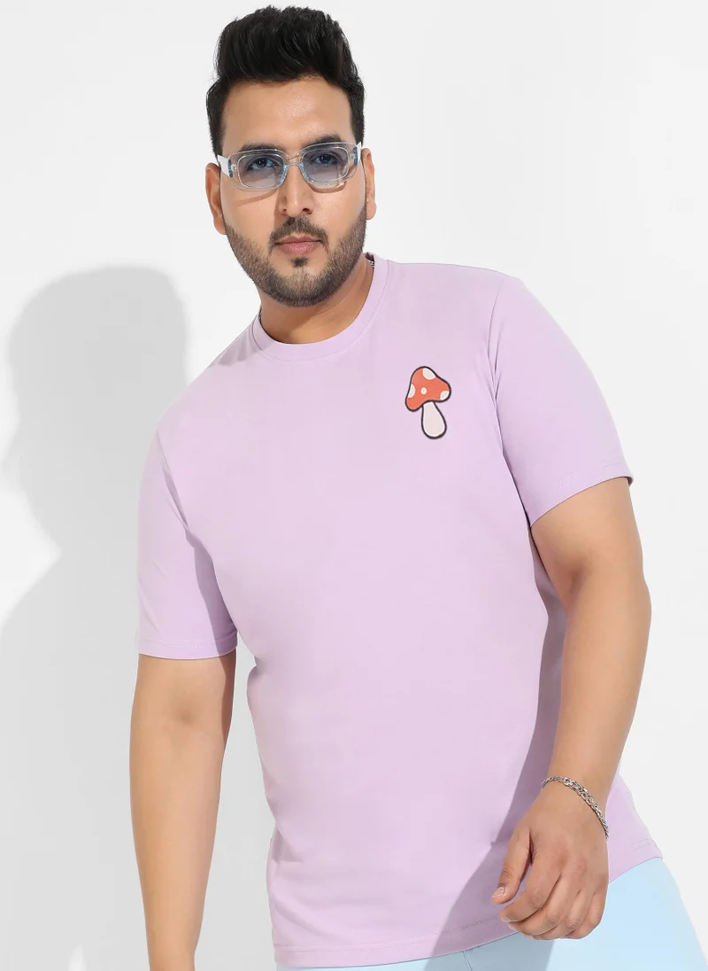 Instafab Plus Men's Lilac Basic Regular Fit T-Shirt