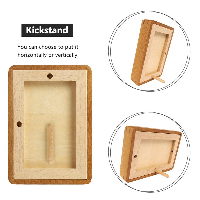 Natural Wood Photo Frames Inspired Tabletop Picture Frame with Mat  Vertical or Horizontal Display (Teak  8.5x11 matted to 6x8)  - Image 3