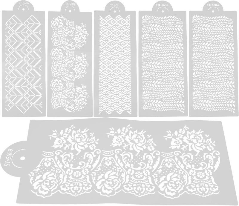 SMASOLO Cake Decorating Stencils Set 4Pcs Hollow Cake Stencil Templates for DIY Fondant Printing Molds Baking Supplies Craft Decorating Tools - Image 1
