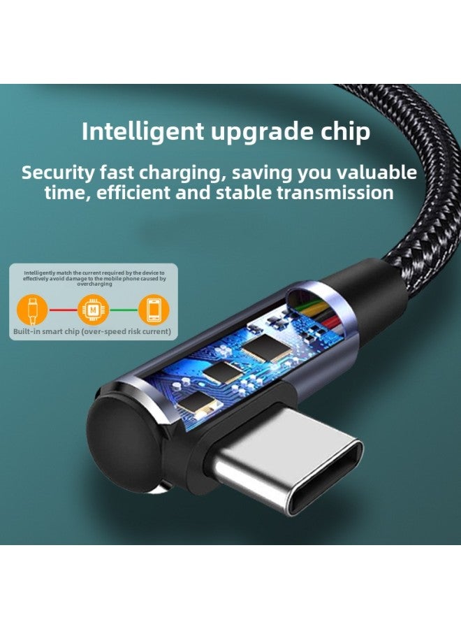 Elbow Pd Fast Charging 100w Data Cable For Apple MacBook Huawei Xiaomi Tablet Notebook Charging Line-Color:【pd100w】elbow 1.5m  - Image 4