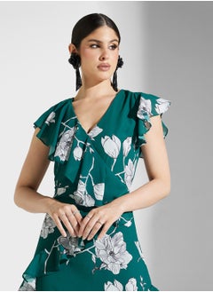 Frock and Frill Embellished V Neck maxi dress  - Image 3