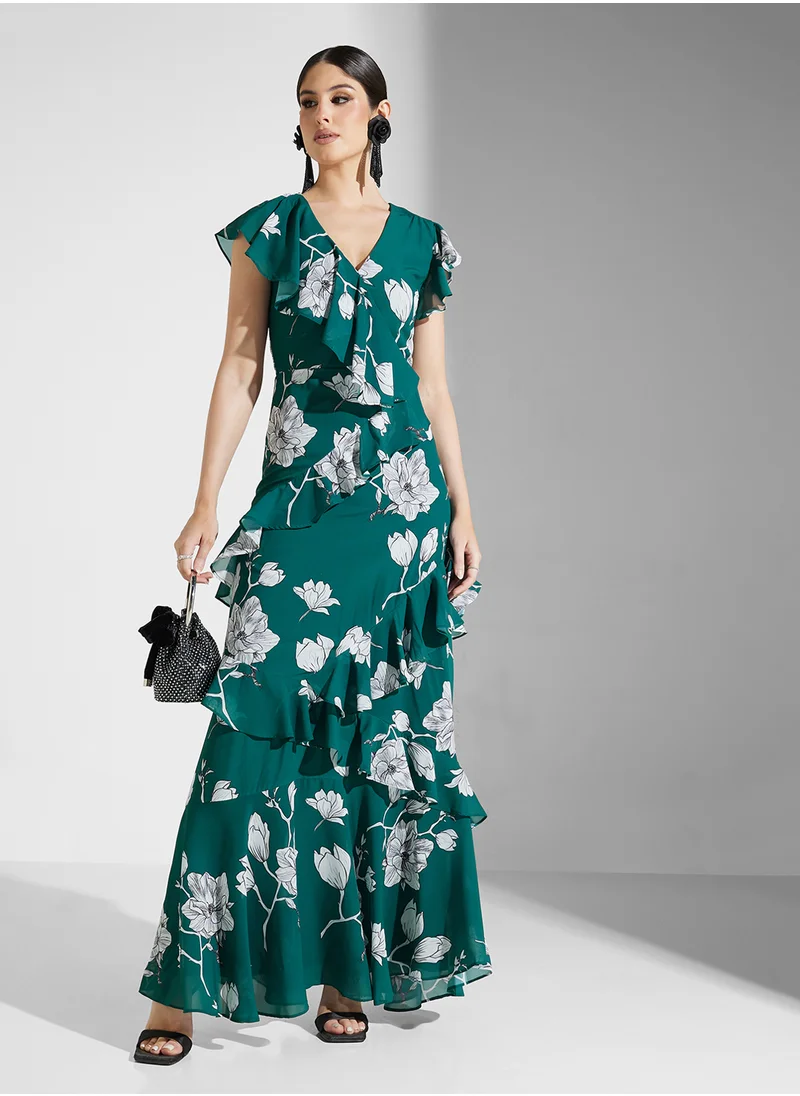فروك اند فرل Embellished V Neck Maxi Dress