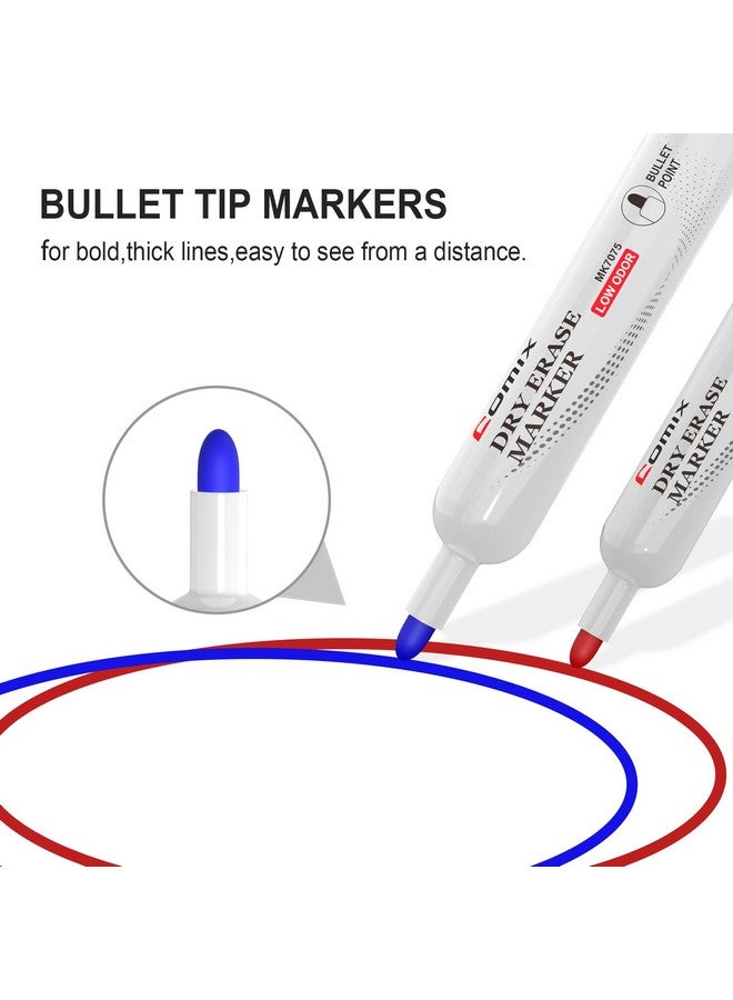 كوميكس أقلام تحديد قابلة للمسح، أقلام تحديد للسبورة البيضاء برأس رصاصي، أقلام تحديد سميكة قابلة للمسح، قليلة الرائحة، 36 قطعة، 4 ألوان متنوعة للأطفال/المعلمين - Image 3