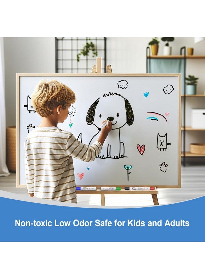 كوميكس أقلام تحديد قابلة للمسح، أقلام تحديد للسبورة البيضاء برأس رصاصي، أقلام تحديد سميكة قابلة للمسح، قليلة الرائحة، 36 قطعة، 4 ألوان متنوعة للأطفال/المعلمين - Image 5