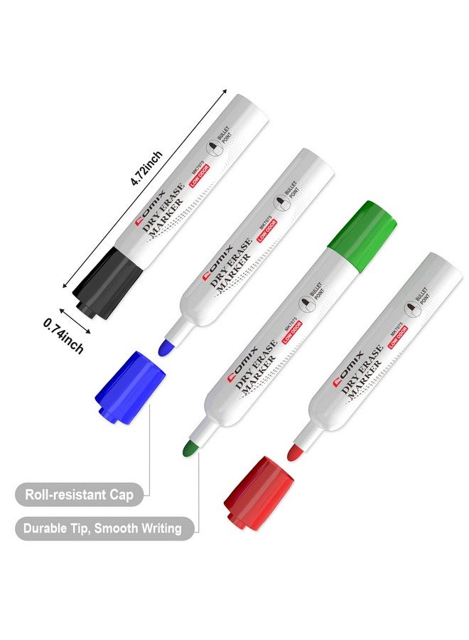 كوميكس أقلام تحديد قابلة للمسح، أقلام تحديد للسبورة البيضاء برأس رصاصي، أقلام تحديد سميكة قابلة للمسح، قليلة الرائحة، 36 قطعة، 4 ألوان متنوعة للأطفال/المعلمين - Image 4