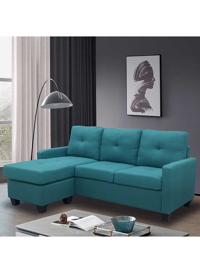 DANUBE HOME أريكة ركنية من القماش قابلة للعكس بثلاثة مقاعد من Cuddler تصميم عصري بثلاثة مقاعد أرائك مريحة وأثاث غرفة المعيشة L 196x132x87 سم أخضر  - Image 3