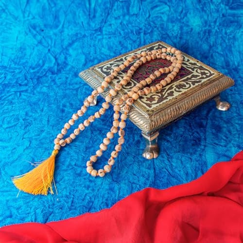 Swaha Tulsi Mala | Natural Lab Certified 108+1 Tulsi Beads Jap Mala for Meditation & Japa | Sacred Spiritual Mala for Peace, Health & Positivity | Handcrafted | Brown - Image 4
