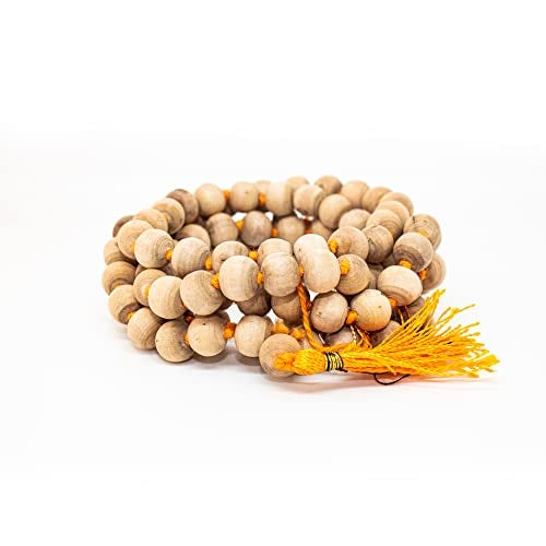 Swaha Tulsi Mala | Natural Lab Certified 108+1 Tulsi Beads Jap Mala for Meditation & Japa | Sacred Spiritual Mala for Peace, Health & Positivity | Handcrafted | Brown - Image 1