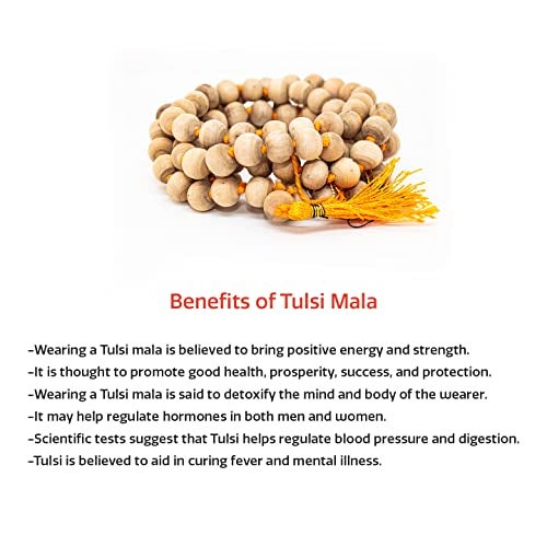 Swaha Tulsi Mala | Natural Lab Certified 108+1 Tulsi Beads Jap Mala for Meditation & Japa | Sacred Spiritual Mala for Peace, Health & Positivity | Handcrafted | Brown - Image 5