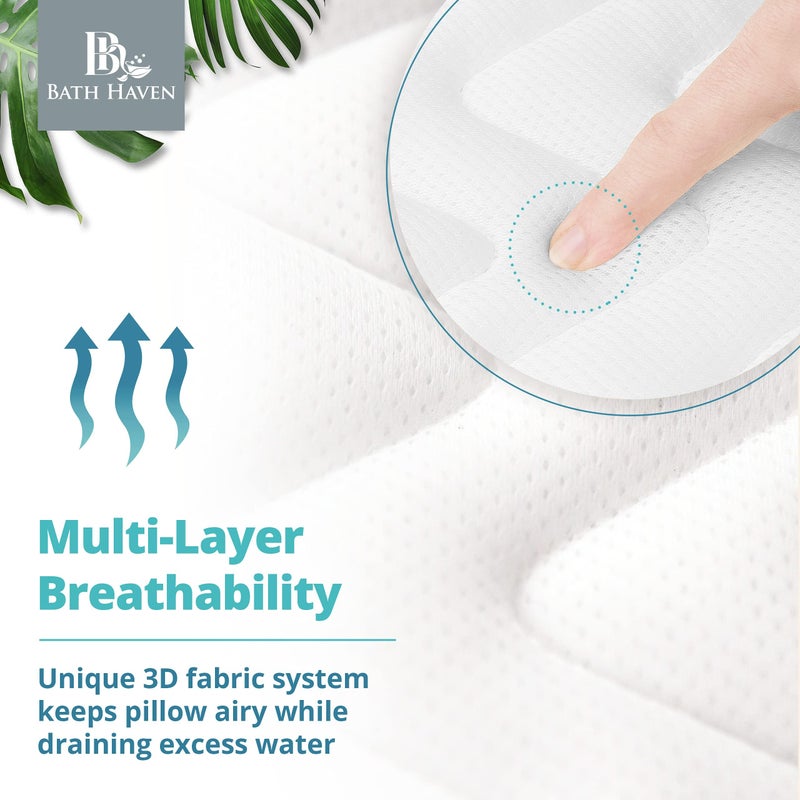 Bath Haven Bath Pillow for Bathtub - Full Body Mat & Cushion Headrest for Women and Men, Luxury Pillows for Neck and Back in Shower Tub or Jacuzzi - Powerful Suction Cups - Spa Accessories (Classic) - Image 2