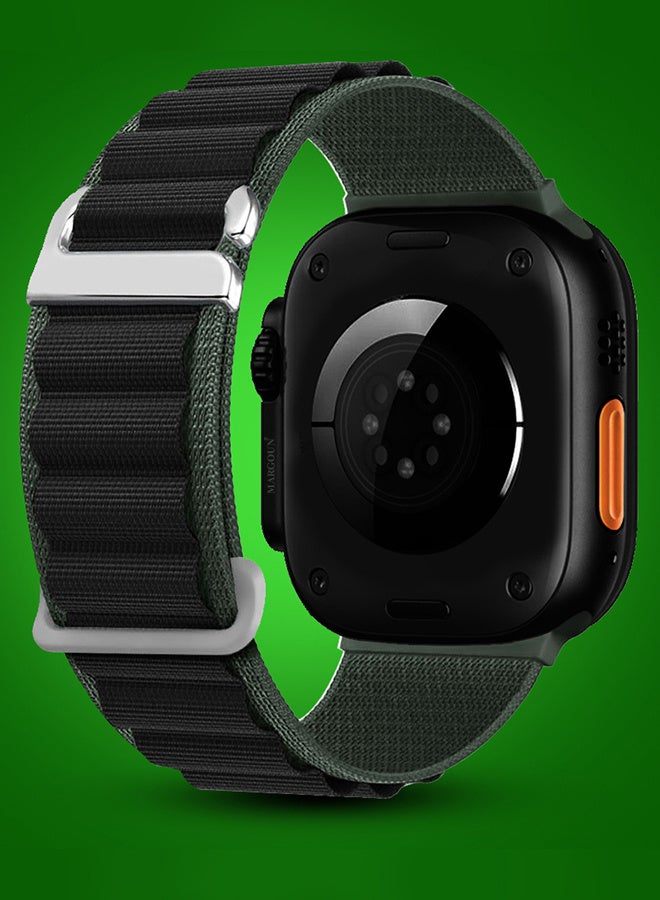 Replacement Band for Apple Watch Band 49mm 46mm 45mm 44mm - Alpine Loop Band for Women Men - Adjustable With Metal G-Hook Strap For iWatch Ultra Series SE 8/7/6/5/4/3/2/1 - Black/Grey - Image 3