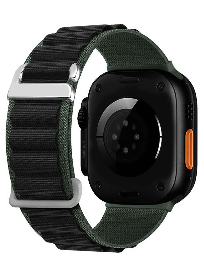 Replacement Band for Apple Watch Band 49mm 46mm 45mm 44mm - Alpine Loop Band for Women Men - Adjustable With Metal G-Hook Strap For iWatch Ultra Series SE 8/7/6/5/4/3/2/1 - Black/Grey - Image 2