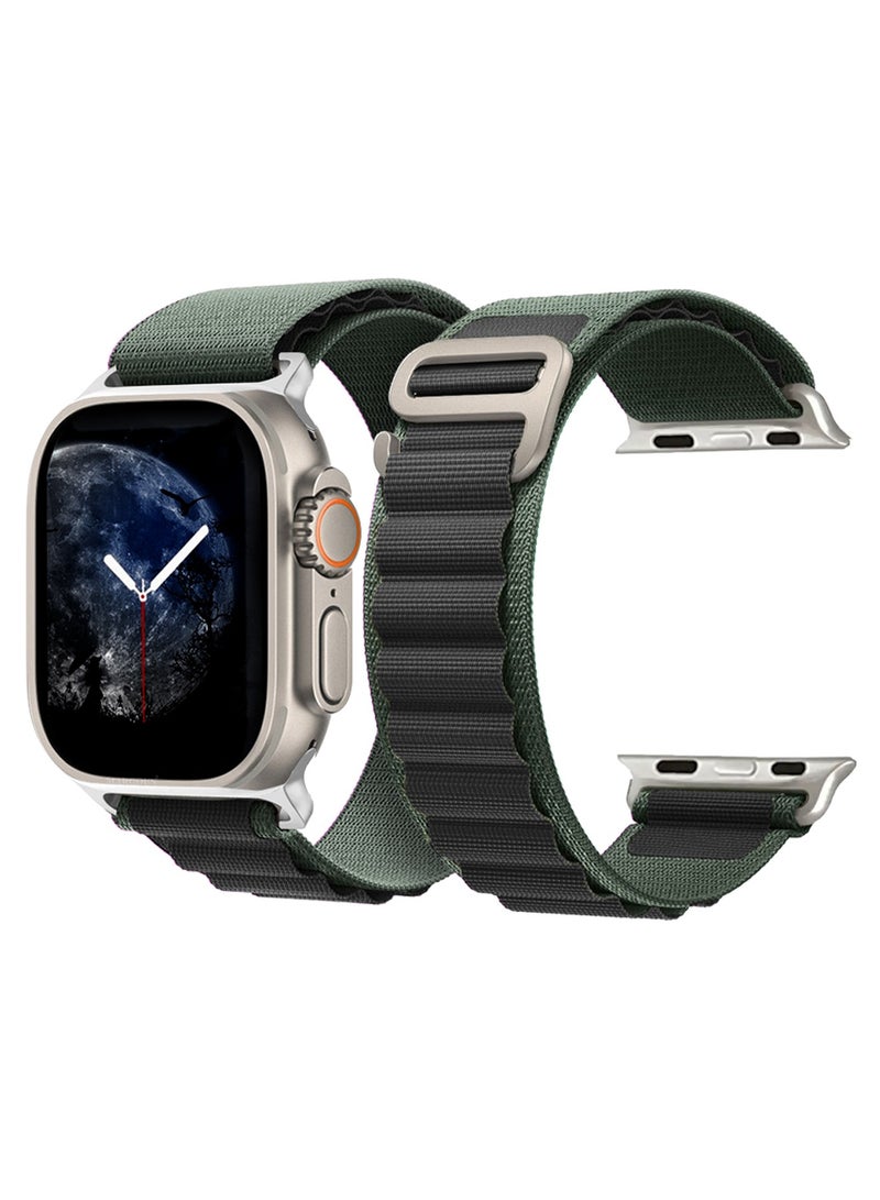 سوار بديل لساعات آبل 49mm 46mm 45mm 44mm - سوار ألباين للنساء والرجال - قابل للتعديل مع حزام معدني G-Hook لساعات iWatch Ultra Series SE 8/7/6/5/4/3/2/1 - أسود/رمادي - Image 3