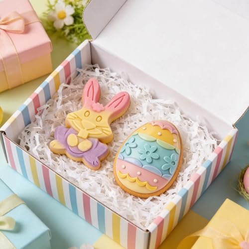Wavlakth Easter Bunny Mold Egg Cake Pans, 2 Pack Giant Bunny Cake Pan Rabbit Cake Mold Silicone Cute Egg Mold Jumbo Bunny Breakable Chocolate Mold with 2 Wooden Hammers for Baking Easter Day Party Cake Dessert - Image 5