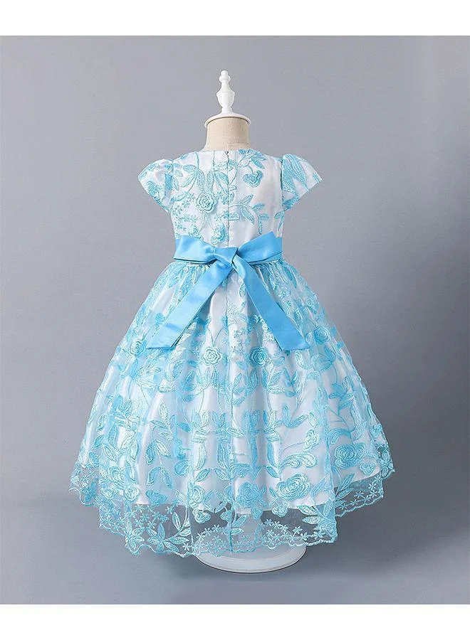 Mark & Mia Mark & Mia Floral Embroidered Bow Embellished Dress - Blue