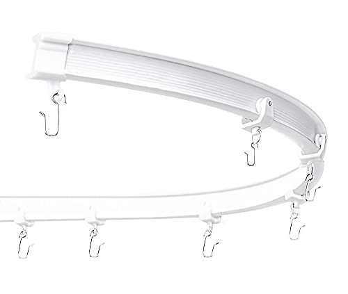 VRSS Flexible Bendable Curved Ceiling Curtain Track With Stainless Steel Curtain Clips, 5 Meters(16.4 ft) for L, U, Circle Shape Shower Curtain Track RV Curtain Track System Room Divider DIY - Image 2