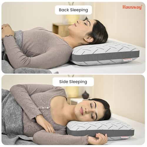 HAUSWAY Ventilated Cooling Gel Memory Foam Pillow Queen Size - 4.5 Inch Thick | 2 Years Warranty | with Removable Washable Cover - Pack of 1 - Image 2