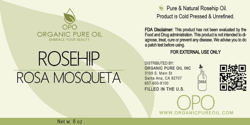 OPO Rosehip Oil - 8 oz - Pure, Unrefined, Non GMO, Cold Pressed, Vegan Carrier Oil for Face, Hair, Skin, Nails, Body Aging Skin Beard Locs Mustache Lashes - Packaging May Vary - Image 2