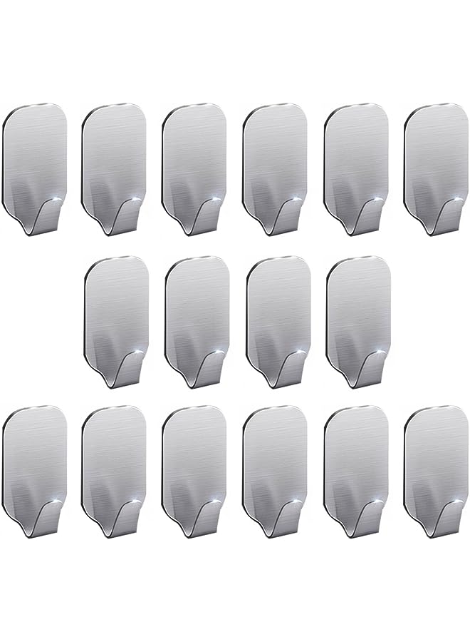 IAF 3 M Adhesive, Super Power Heavy Duty J, Drill, NO Mark, Waterproof, Wall Mount Hooks for Coat Towel Robe Key, Design for Hotel Bedroom Bathroom Kitchen Cabinet Shower, 16 Pack, Wide - Image 1