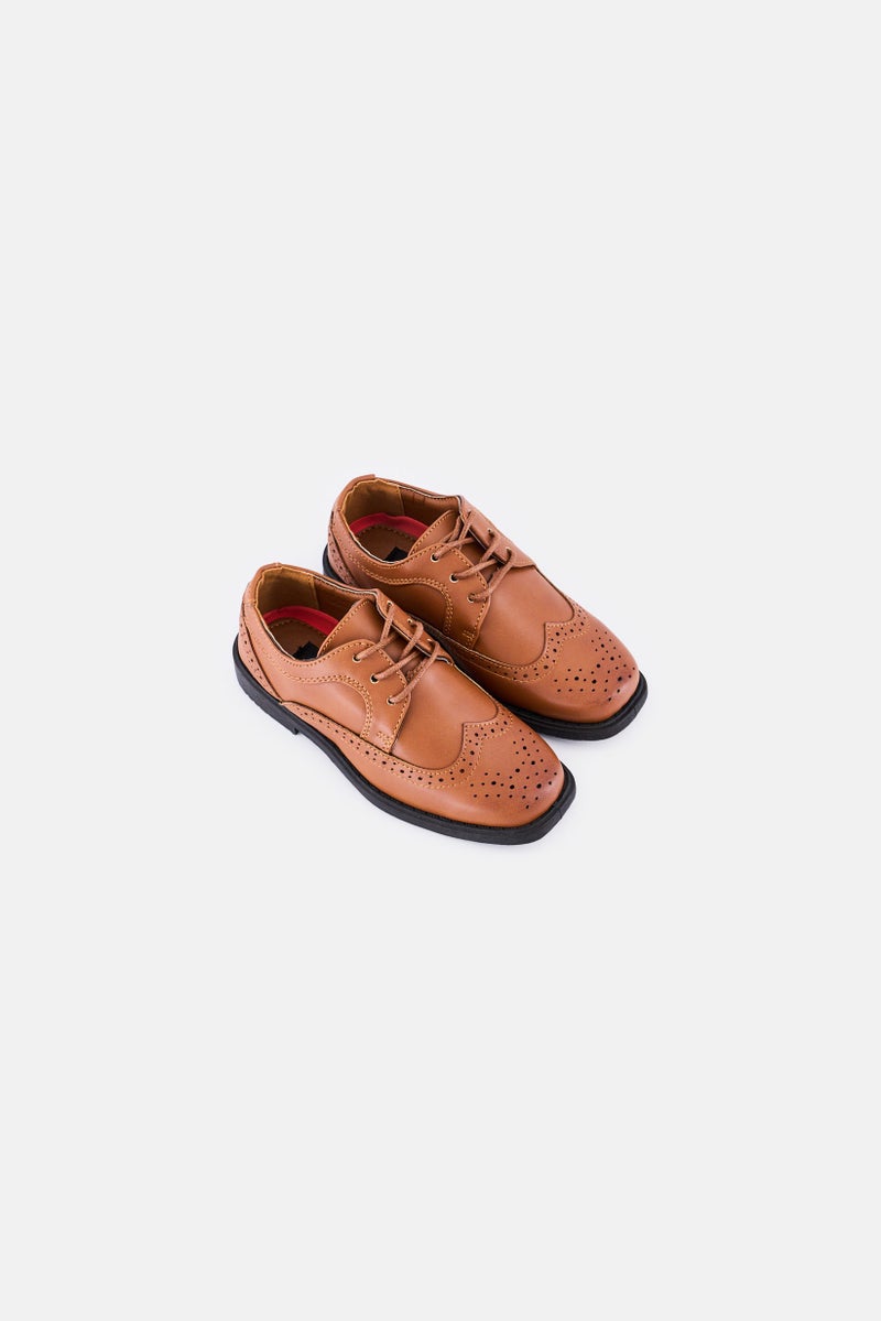 Josmo Kids Boy Lace Up Casual Shoes, Brown - Image 4