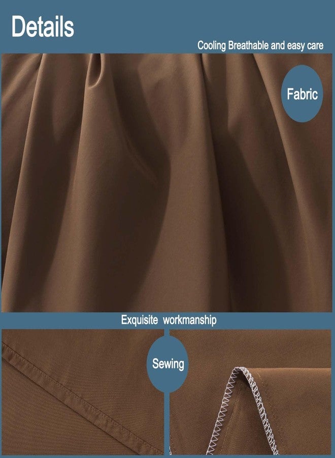 WhatsBedding Body Pillow Cover Cotton Fabric, Long Pillowcase Breathable & Skin-Friendly, Envelope Closure - Coffee (20x54 inch) - Image 3