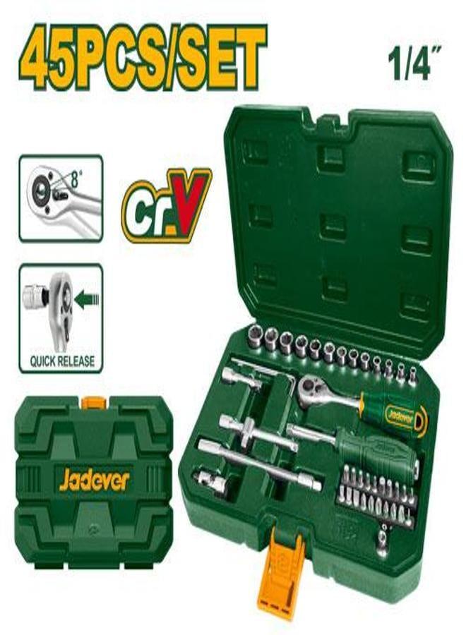 Jadever Socket Set  45 Pcs 1/4 Inch Jdst4D45