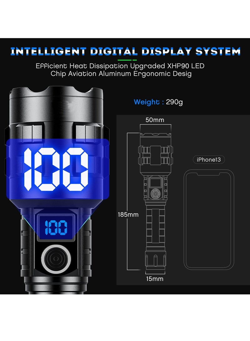 Super Bright Flashlight, Rechargeable LED Flashlights, 15000 Lumens LED Flashlight, ipx6 waterproof, Powerful Flashlight Torch Zoomable for Dog Walking Hiking Emergency Gif - Image 4