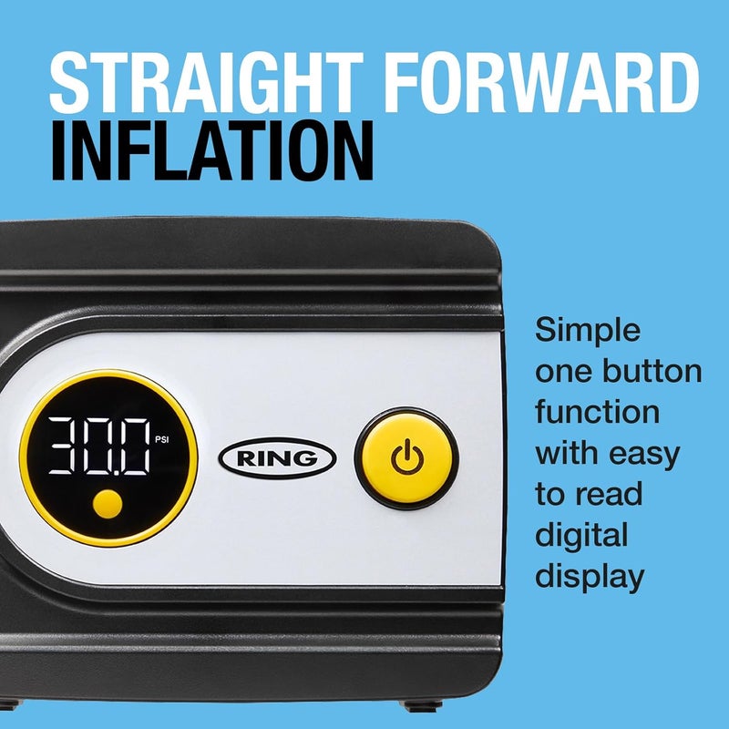 Ring TYREINFLATE 20 Digital Tyre Inflator with Three Adaptors - Measures in PSI, BAR and kPA - Image 2
