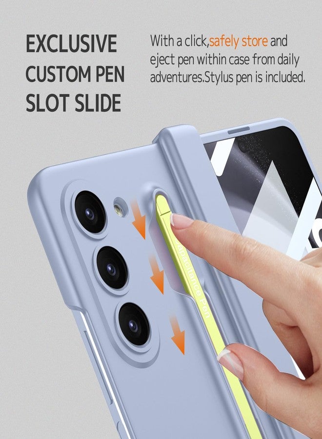 NINKI Compatible for Galaxy Z Fold 5 Case with S Pen Holder & Green S Pen,Hinge Protective Case for Z Fold 5 Case Screen Protector, Galaxy Z Fold 5 5g Case for Galaxy Fold 5 Phone Case Blue - Image 4