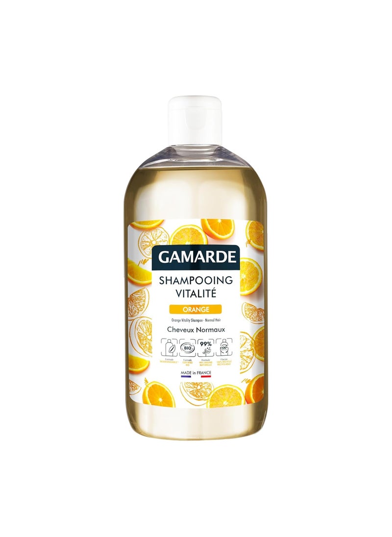 gamarde - Vitality Shampoo  Shampoo for Men with Aloe Vera and Coconut Oil  Strengthens and Shines with Orange Essential Oil  1689 oz - Image 1