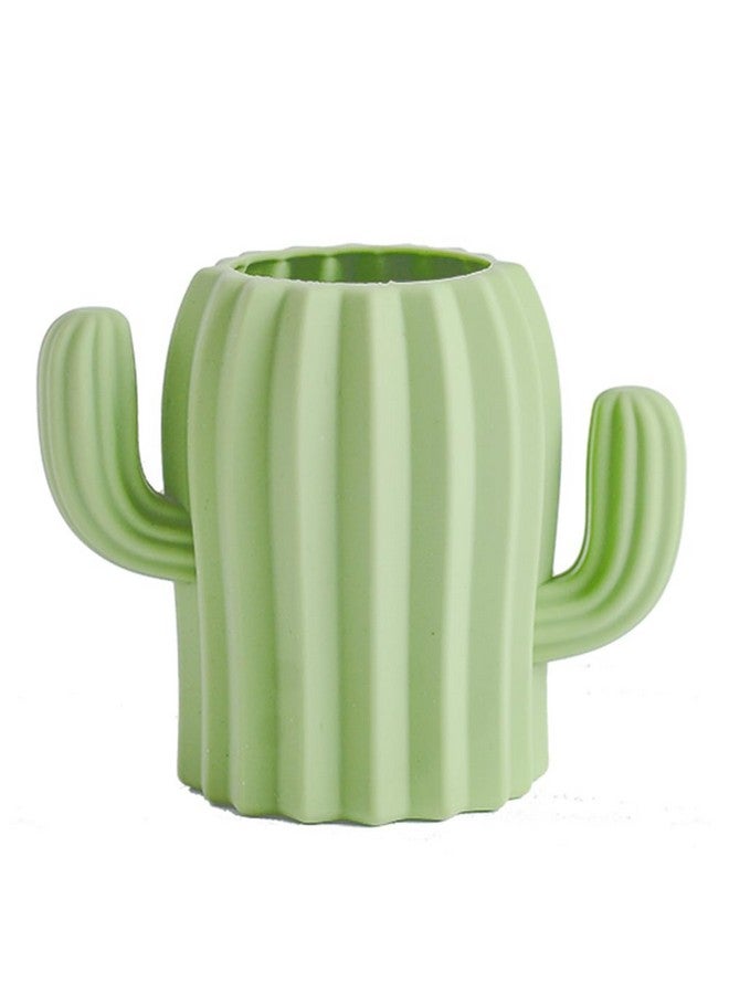YOSCO Silicone Pen Holder Cactus Pencil Holder Cute Pens Cup For Desk For Kids Office Decor Desk Accessories Pen Pot Desk Organizer (Green) - Image 1