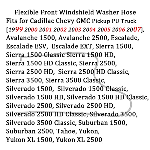 ZHPTAM 12487672 Front Windshield Washer Hose for GMC/Chevrolet/Cadillac 99-07 Fits Select Gm Models, Silverado Sierra Tahoe Yukon Suburban, Replace for 12365364 924-251 - Image 3