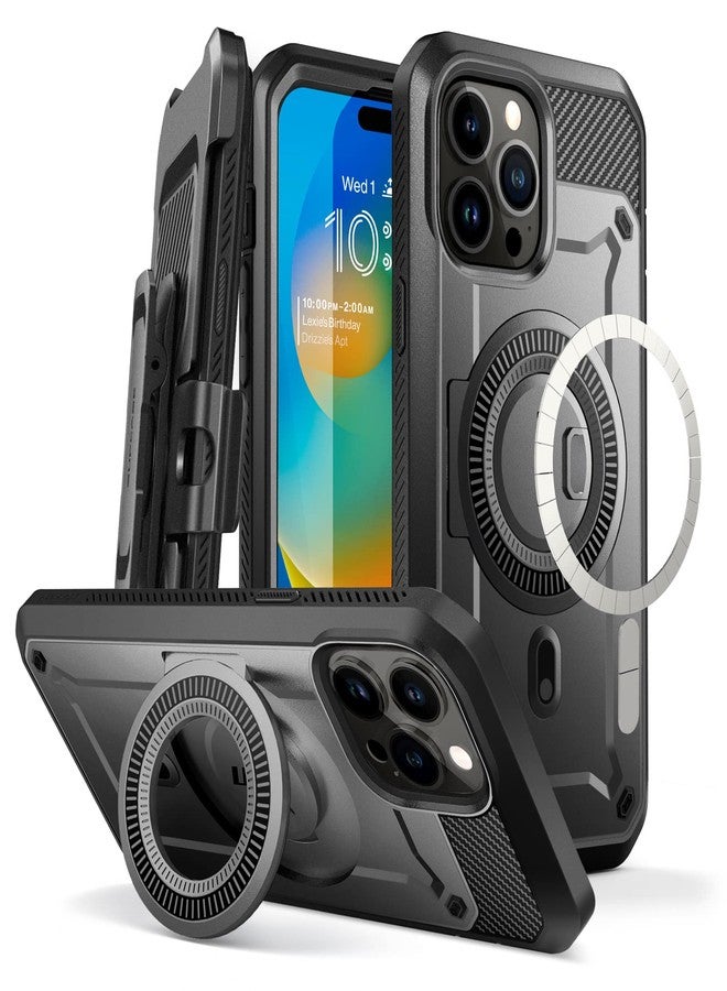 SUPCASE for iPhone 14 Pro Max Case with Stand (Unicorn Beetle Pro Mag), [Compatible with MagSafe] [Built-in Screen Protector & Belt-Clip] Magnetic Protective Phone Case for iPhone 14 Pro Max, Black - Image 1