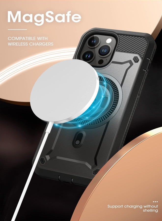 SUPCASE for iPhone 14 Pro Max Case with Stand (Unicorn Beetle Pro Mag), [Compatible with MagSafe] [Built-in Screen Protector & Belt-Clip] Magnetic Protective Phone Case for iPhone 14 Pro Max, Black - Image 3