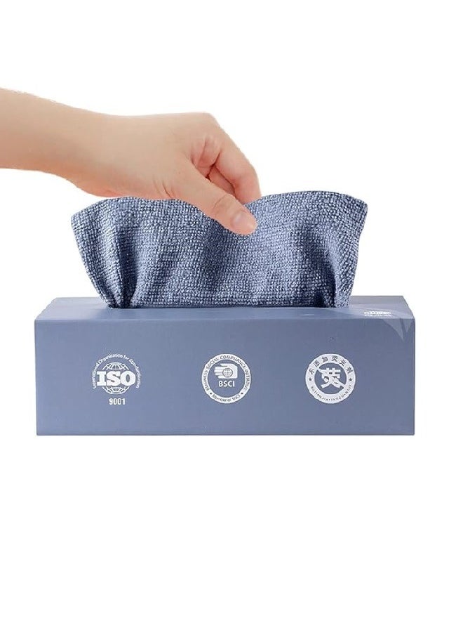 20 Pieces Cleaning Towels, Microfiber Cleaning Towels, Reusable Dish Towels with Dispenser Box, Car Wet Wipes, Multi-Purpose Cleaning Towels for Home and Kitchen Multi-Purpose
