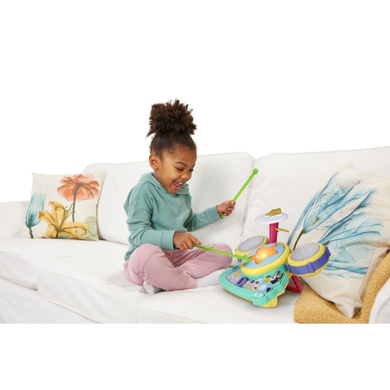 VTech Bluey Hooray Drum Set with Light-Up Pads, Music & Rhythm Games (Ages 3+) - Image 3