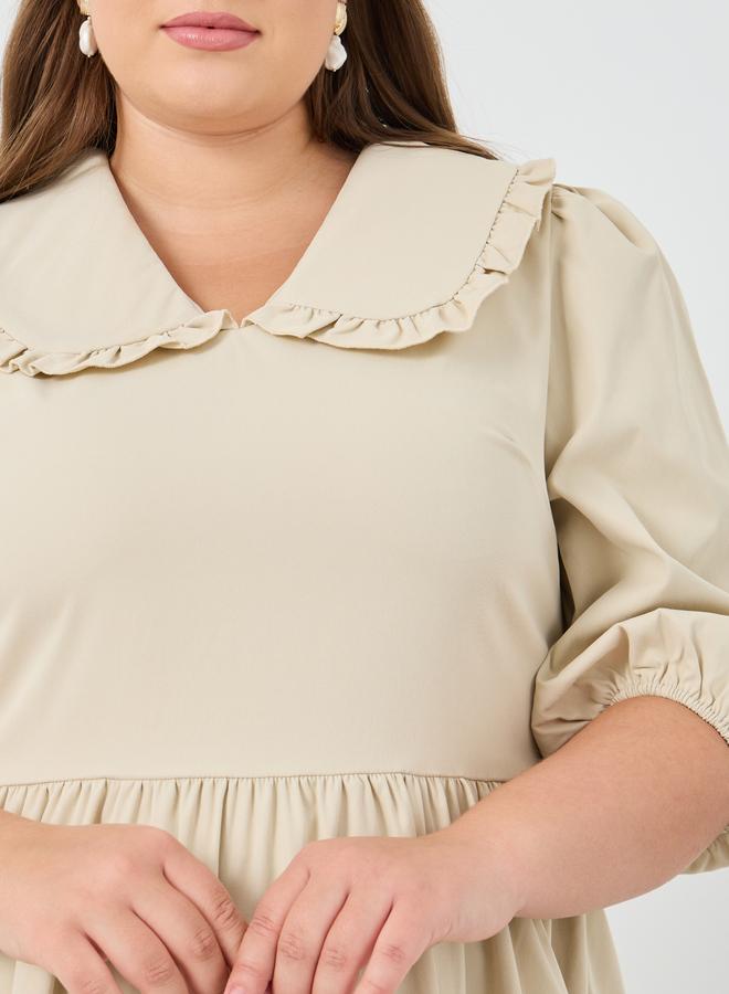 Styli Collared Poplin Midi Dress - Image 4