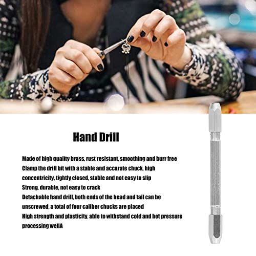 Marhynchus 2 pcs Hex Hand Drill Pin Vise Double Ended Detachable Brass Manual Hand Drill Tool for Jewelry Making Watch Repair - Image 2