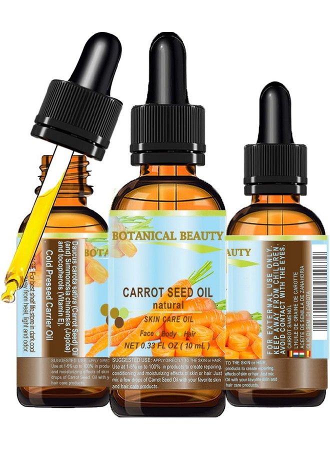 Botanical Beauty Carrot Seed Oil 100 % Natural Cold Pressed Carrier Oil. 0.33 Fl.Oz. 10 Ml. Skin Body Hair And Lip Care. "One Of The Best Oils To Rejuvenate And Regenerate Skin Tissues.” By Botanical Beauty - Image 2