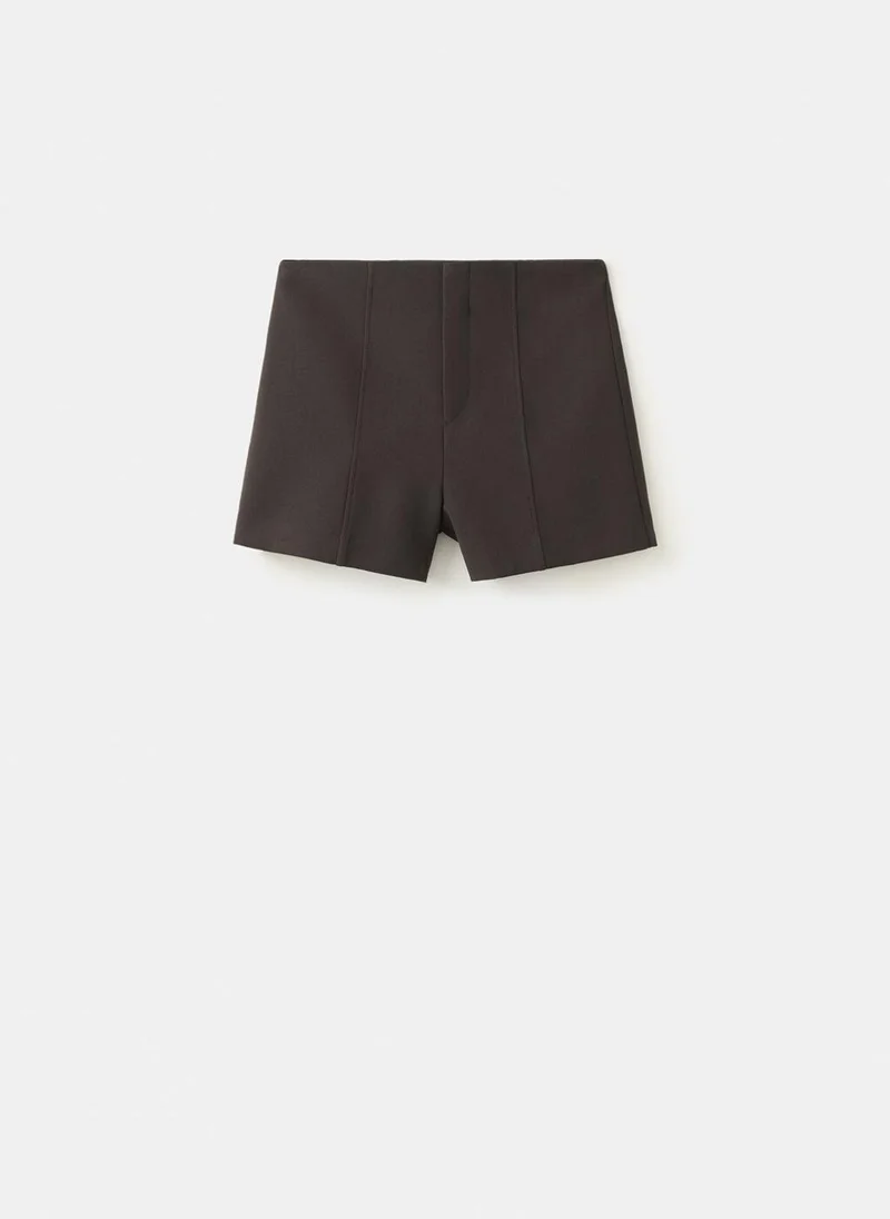 Mango 32-CHOCOLATE Plain Short Tab-Top Curtains for Women | Best Price UAE