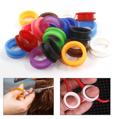 Cionyce 20 PCS Shear Finger Inserts Ring Pet Scissor Ring Inserts Rubber Shear Grips Inserts Finger Protector - Image 4