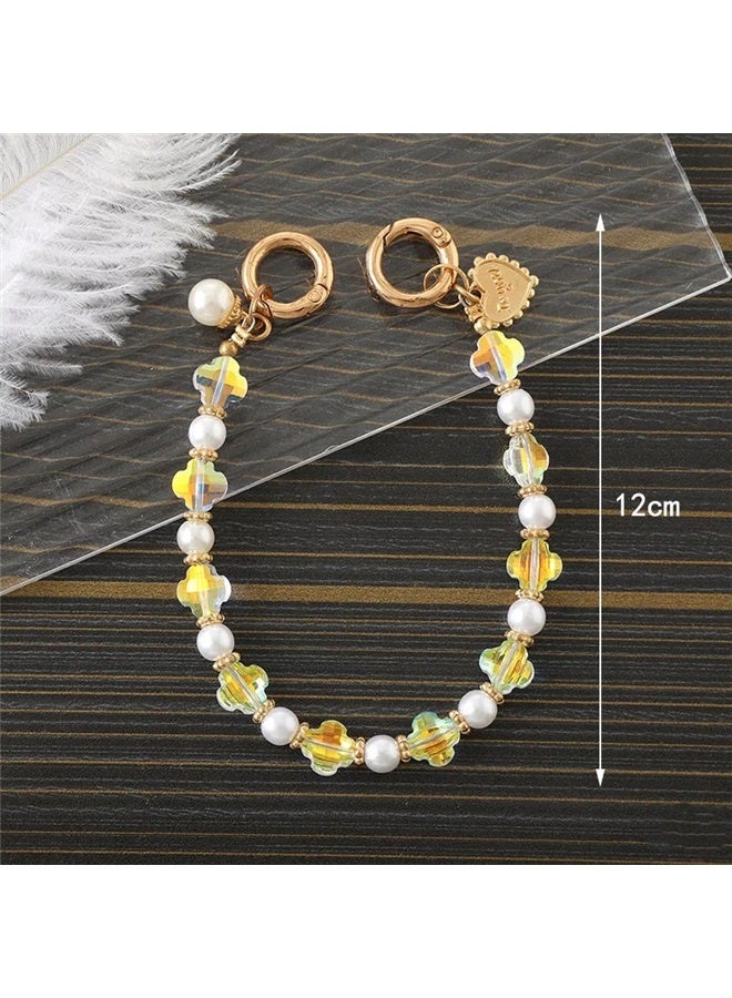 Pearl Beaded Phone Strap shaped pearl ,Beaded Phone Charms Strap,Crystal Bracelet Wrist Lanyard,Phone Case Accessories for Bag Wallet,  Cute Jewelry Gift for Girls, Birthday, Party Favors, Friendship Gifts - Image 3