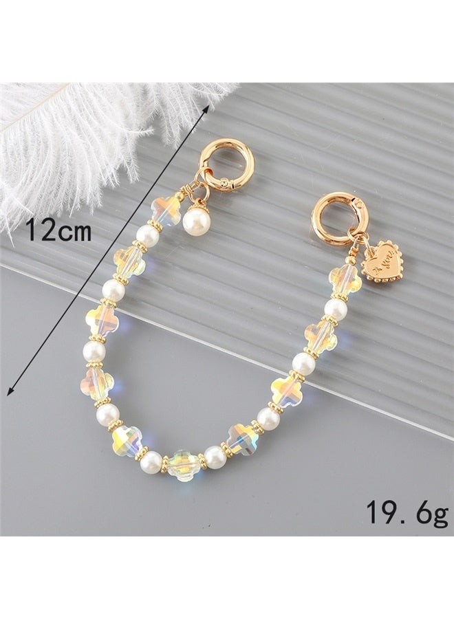 Pearl Beaded Phone Strap shaped pearl ,Beaded Phone Charms Strap,Crystal Bracelet Wrist Lanyard,Phone Case Accessories for Bag Wallet,  Cute Jewelry Gift for Girls, Birthday, Party Favors, Friendship Gifts - Image 4