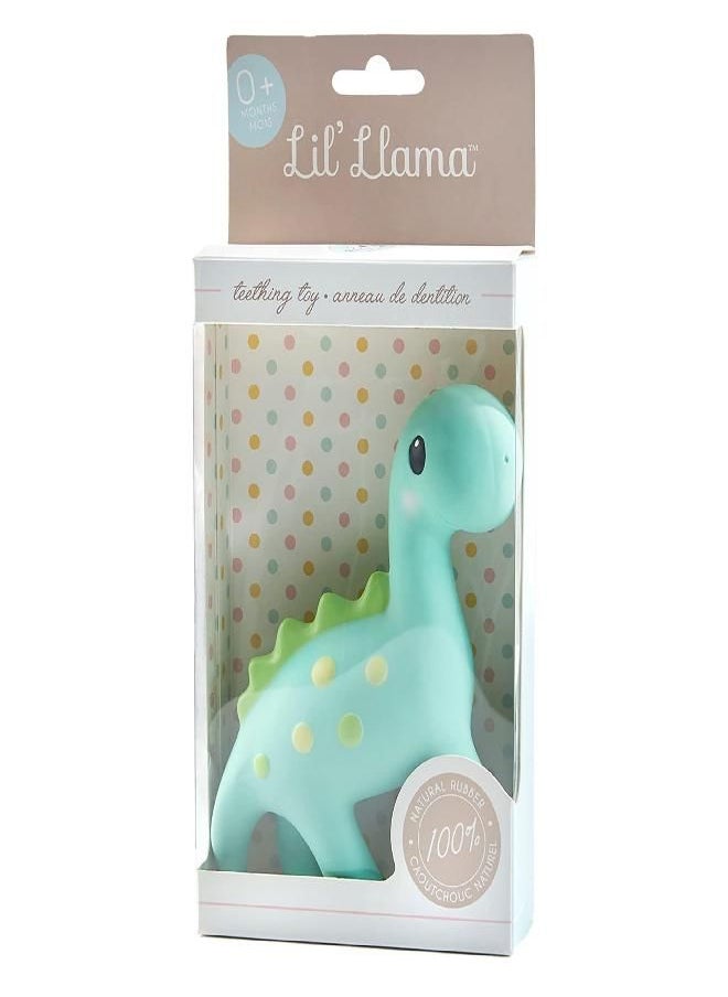 Lil' Llama - Lil' Llama Baby Teething Toys, Dinosaur Teether for Toddler & Baby Boys and Girls, 100% Natural Rubber Squeaker, BPA-Free, Soothe Sore Itchy Gums & Teething Pain (Dinosaur) - Image 1