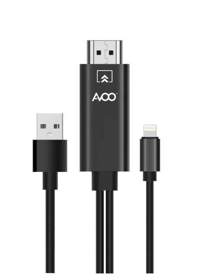 AVOO Lightning To HDMI Audio Cable 2M HD TV AV HDTV Video Adapter for Iphone 5S/6S/7  - Image 3