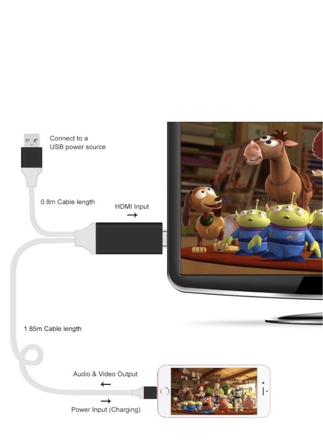 AVOO Lightning To HDMI Audio Cable 2M HD TV AV HDTV Video Adapter for Iphone 5S/6S/7  - Image 4